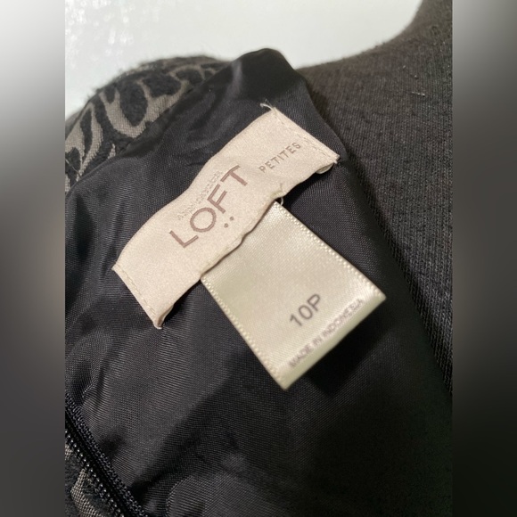 LOFT Black and Gray Midi Dress - Picture 5 of 6